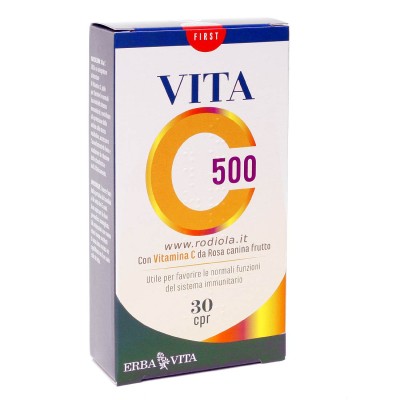 Vita c 500 30 cpr - Vitamina C da Rosa canina - Erbavita