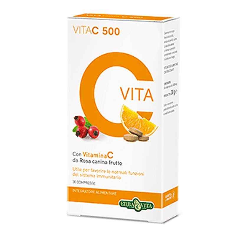 Vita c 500 30 cpr - Vitamina C da Rosa canina - Erba vita